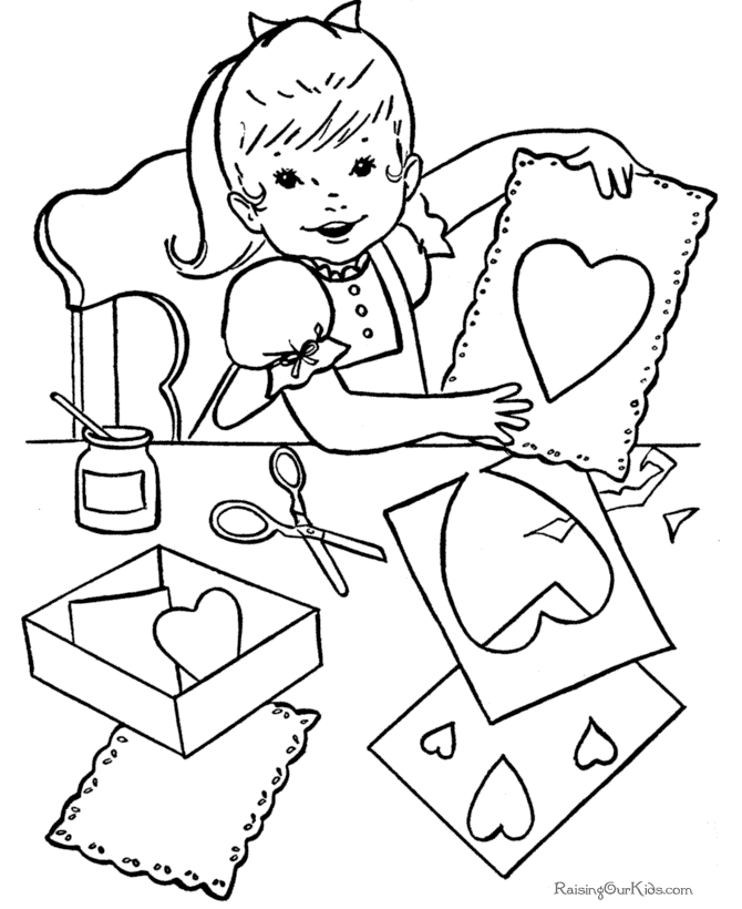 Valentine coloring pages