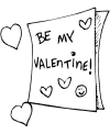Valentine card coloring pages