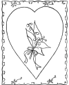 Valentine card coloring pages
