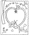 Child Valentine Day card coloring pages