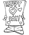 Child Valentine card to color