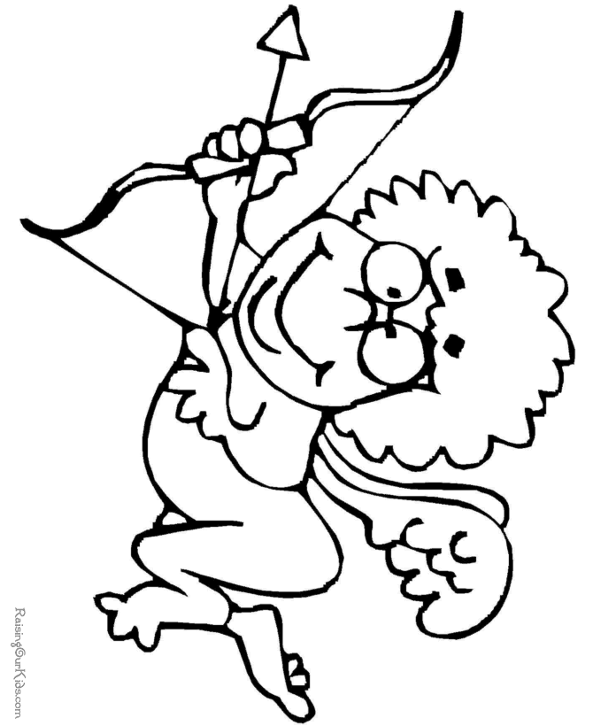 Valentine cupid page to print