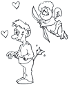 Free Valentine day kid coloring page