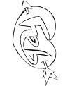 Valentine day coloring book page