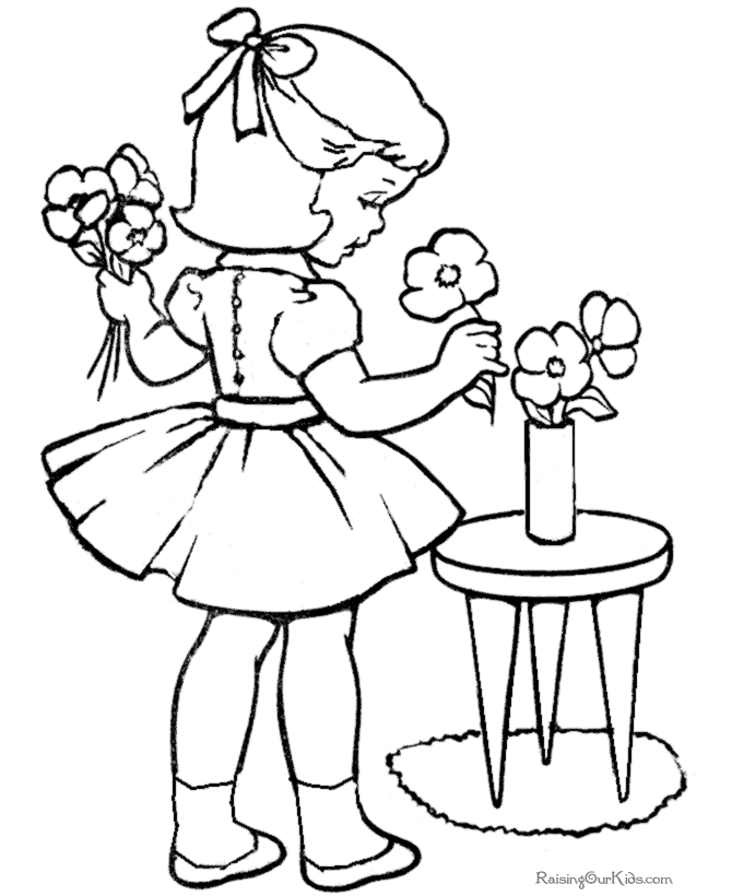 Valentine flowers to print