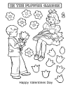 Child coloring page for flower