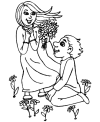 Valentine day flower coloring pages
