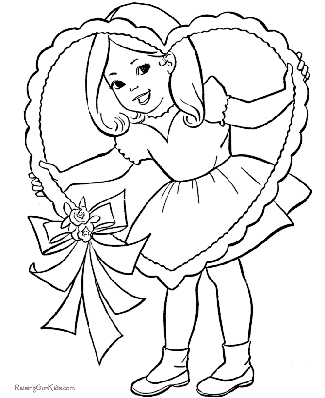Valentine day coloring pages
