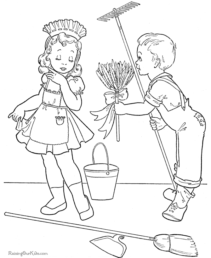Valentine coloring book pages