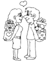 Valentine coloring pages