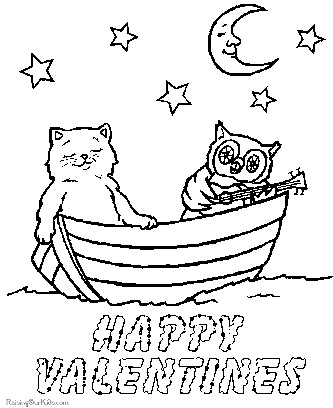 Child Valentine coloring pages