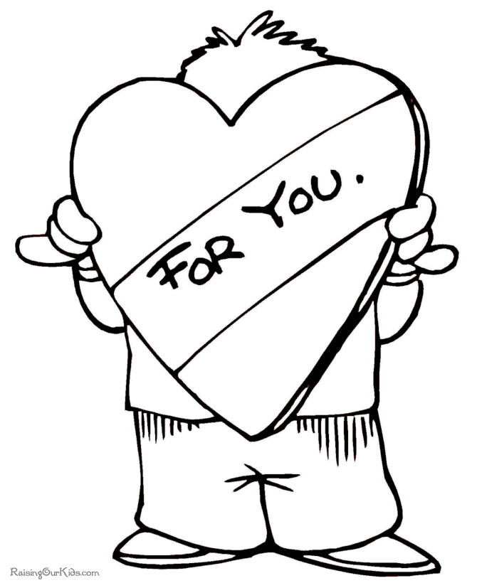 Kid Valentine coloring pages