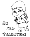 Happy Valentine coloring page to print