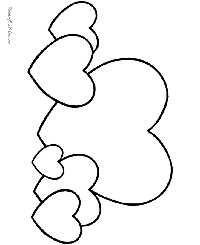 Valentine hearts coloring page
