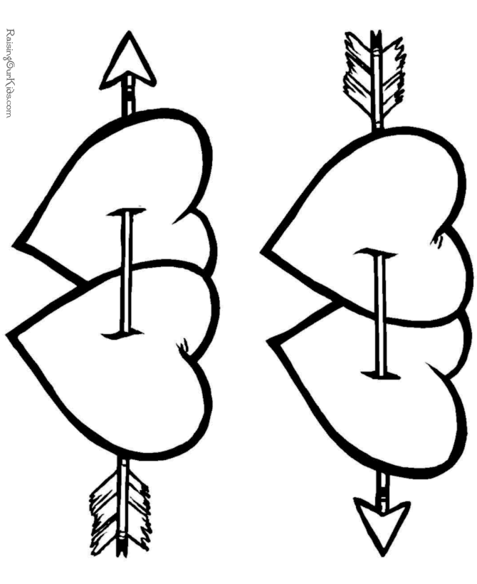Valentine coloring pages of hearts
