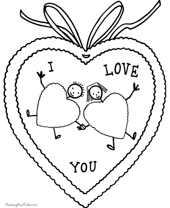Valentine coloring pages for kid