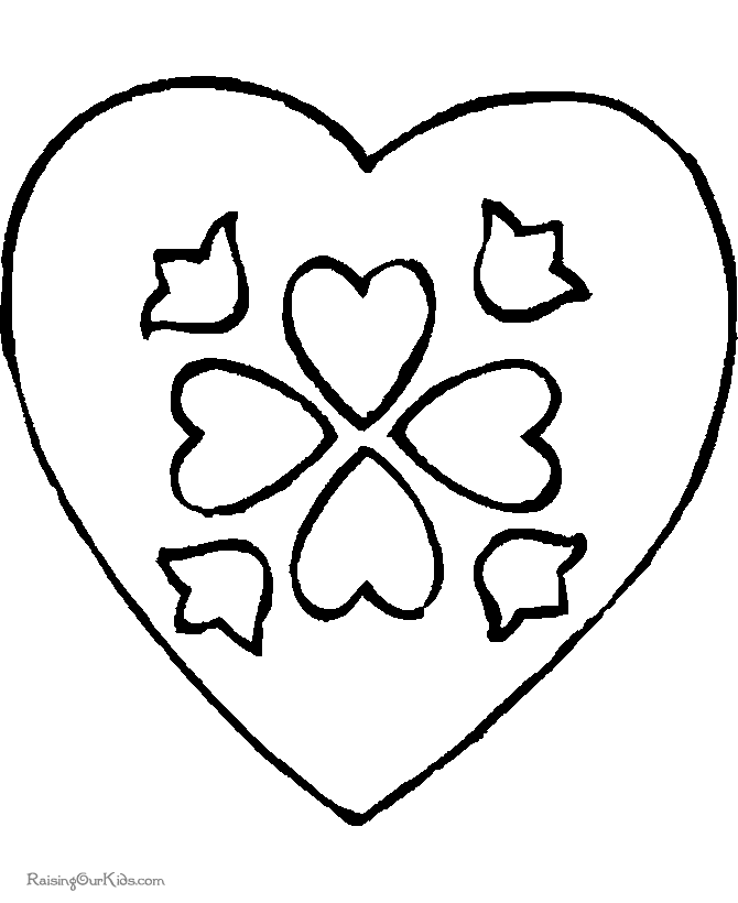 Printable Valentine hearts coloring pages