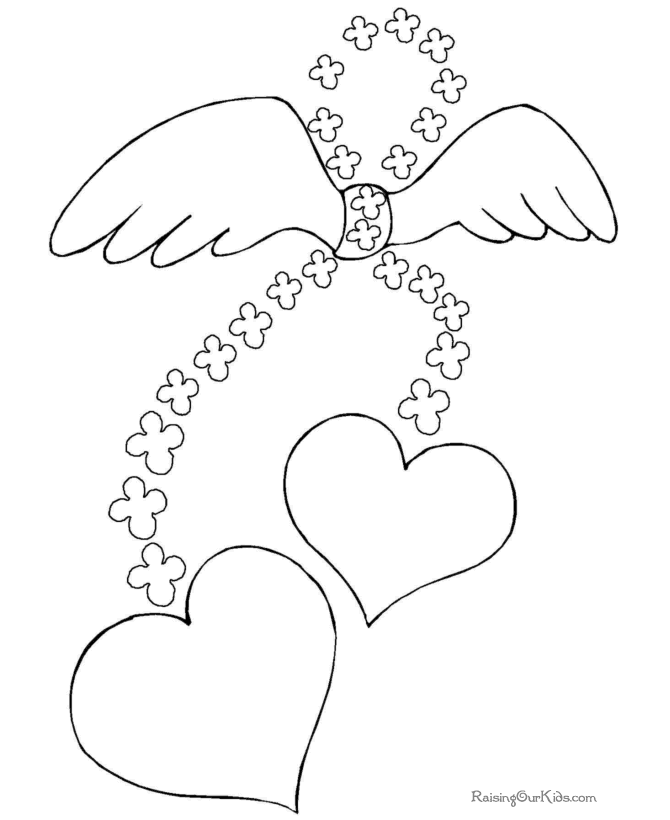 Valentine coloring pages