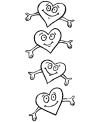 Valentine coloring book pages