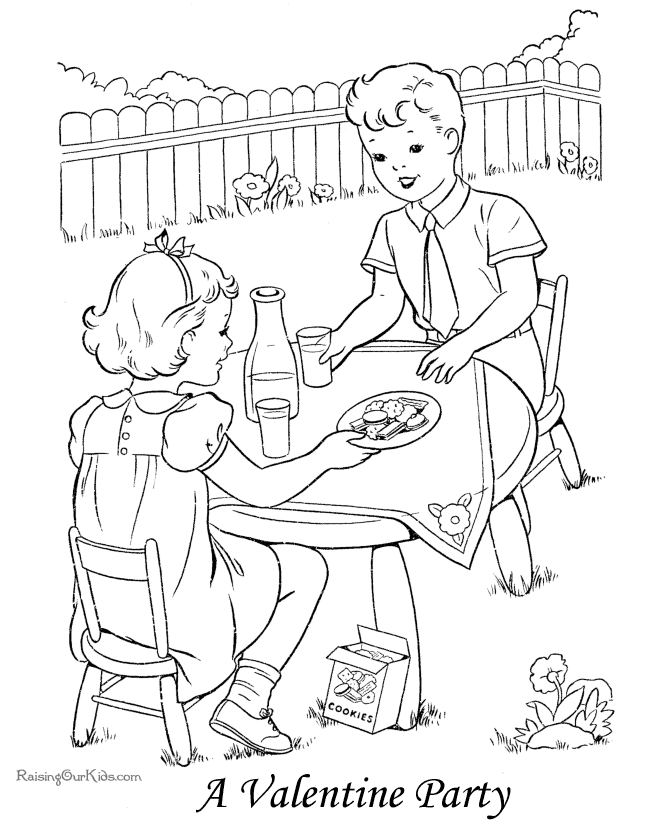 Valentine coloring pages for kid