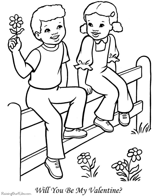 Free Valentine coloring page