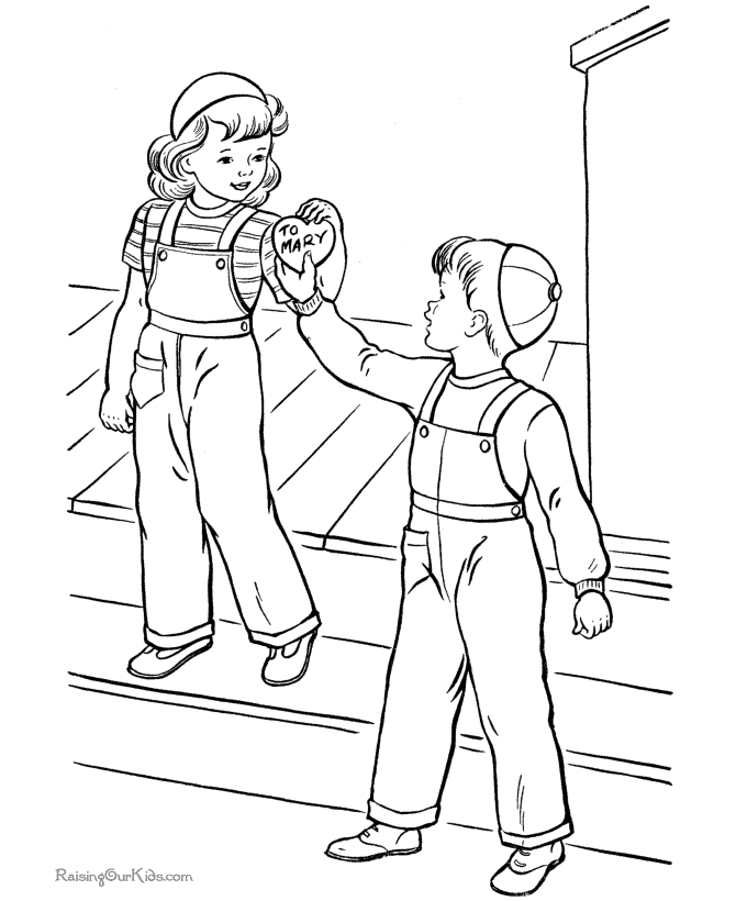 Printable Valentine coloring page for kid