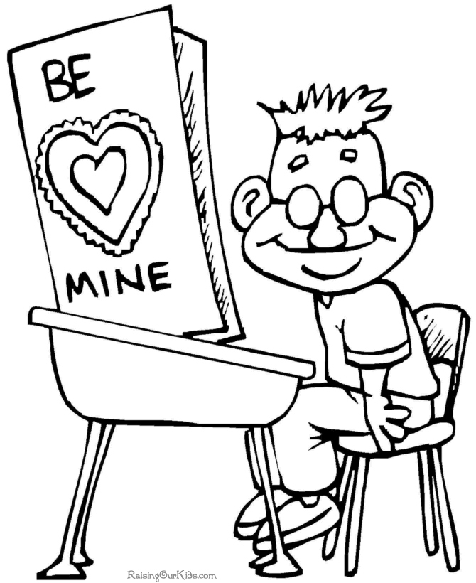 Preschool Valentine coloring pages
