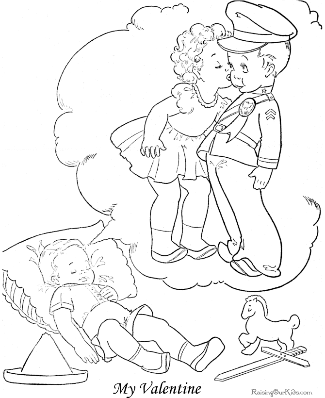 Printable Valentines Day coloring page for kid