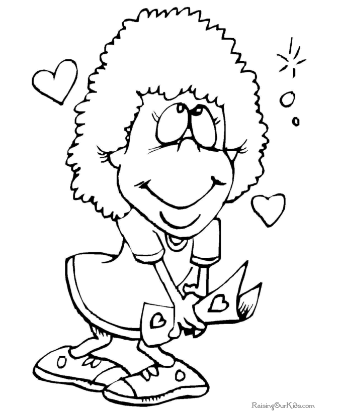 Preschool Valentine coloring pages