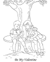 Kid Valentine coloring pages