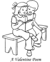 Kids Valentines coloring book pages