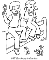 Free Valentine coloring pages for kids