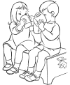 Valentine coloring book page