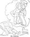 Printable Valentine coloring page for kid