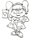 Kid Valentines page to color