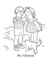 Child coloring page Valentines Day