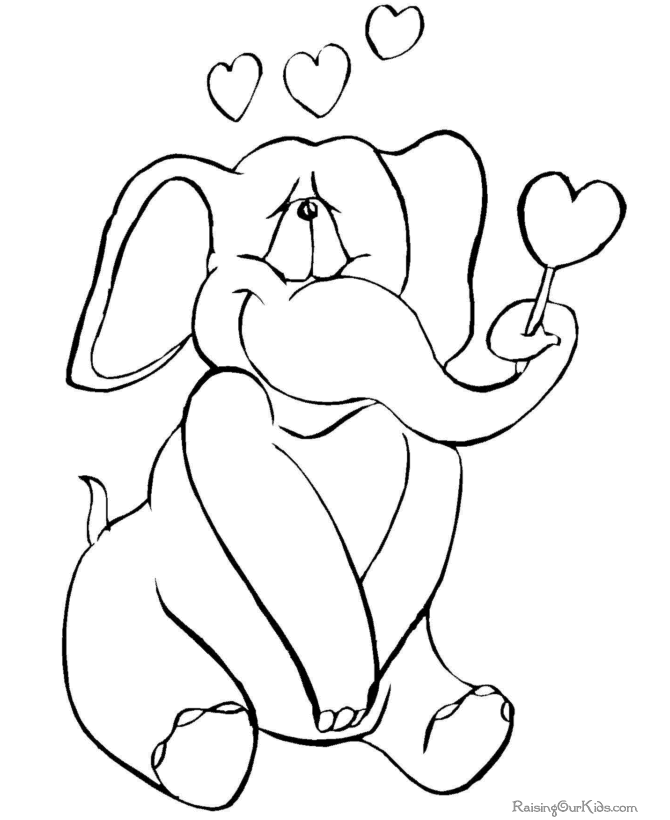 Printable preschool coloring pages for Valentine