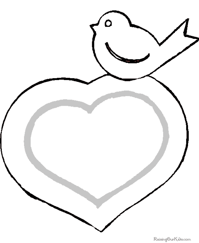 Preschool Valentine page to print