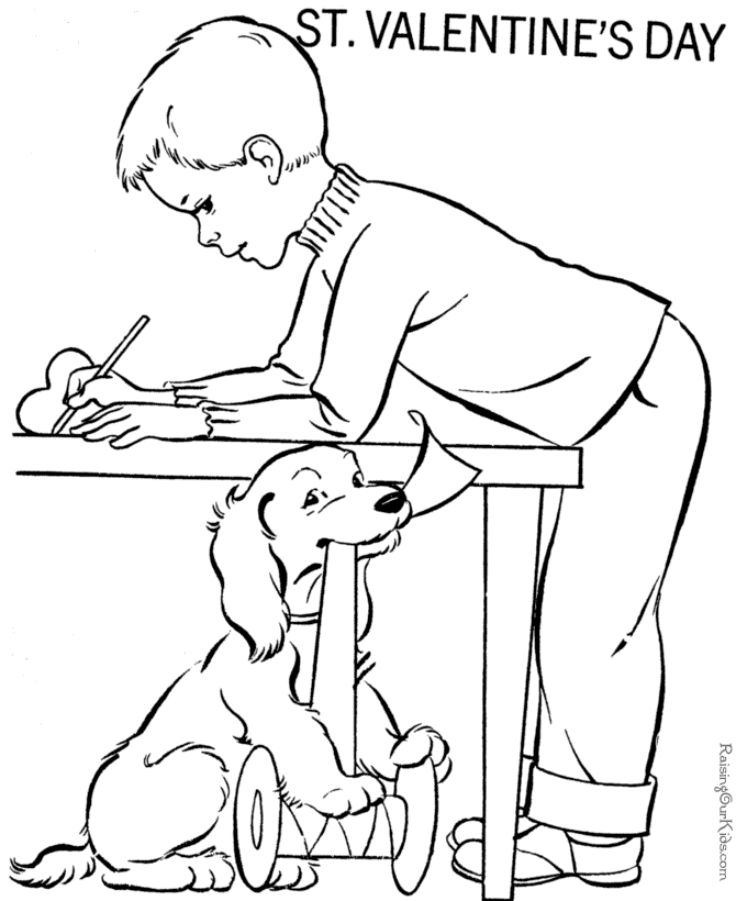 Valentine picture to print and color
