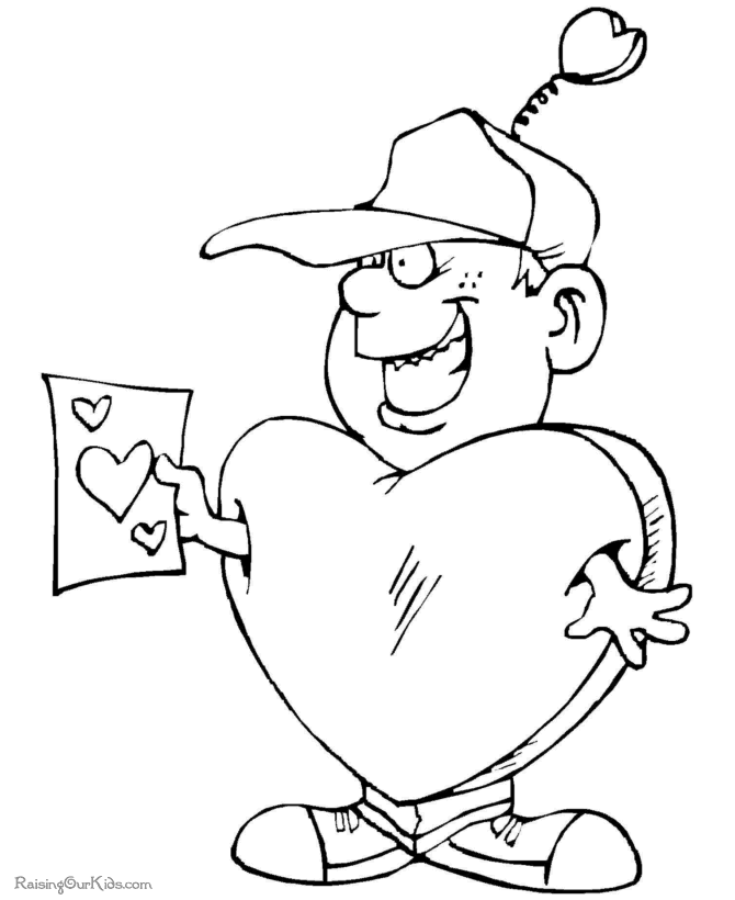 Happy Valentine day coloring picture
