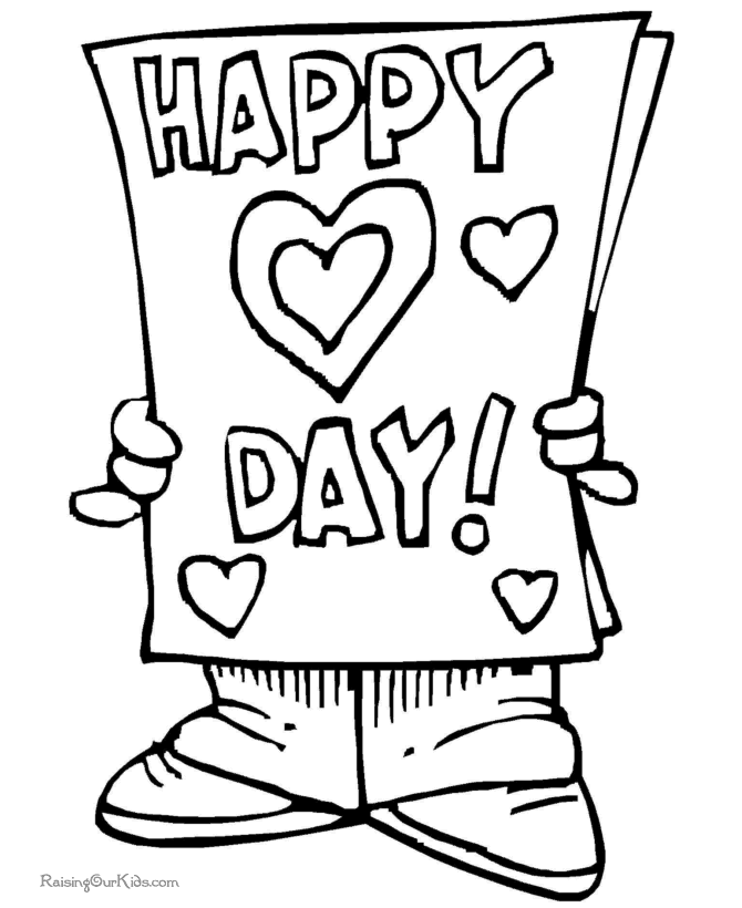 Happy Valentine coloring picture