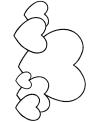 Valentine hearts coloring picture