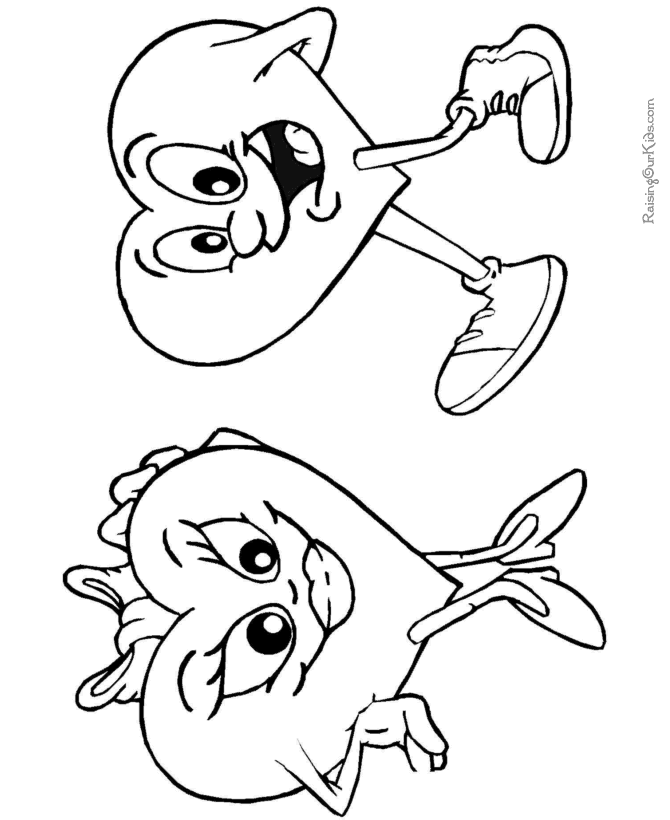 Valentine hearts coloring sheets