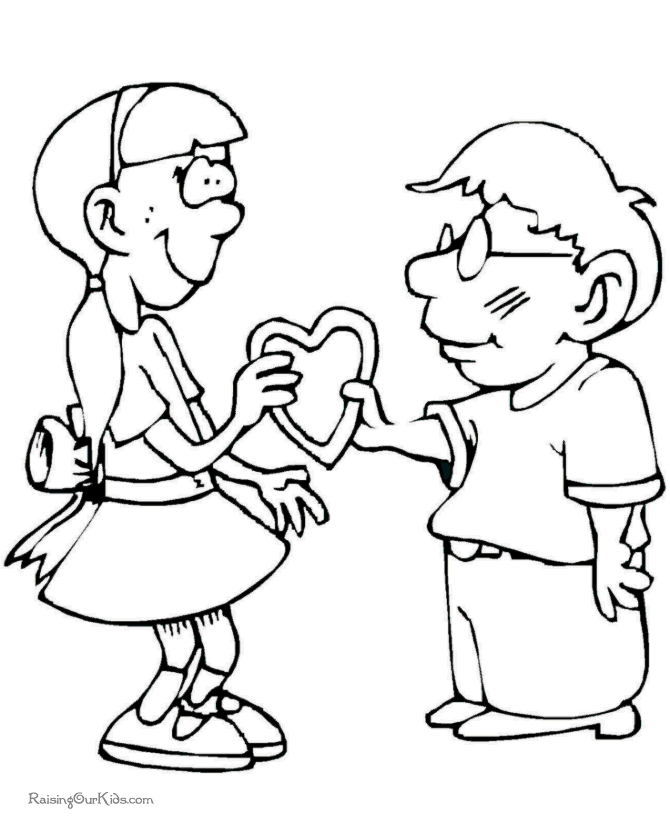 Valentine sheet to color