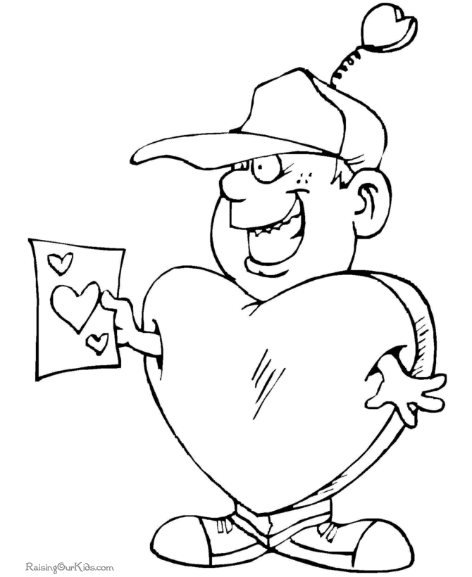 Valentine Day heart to color