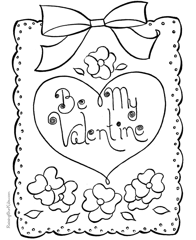 Valentine coloring sheets
