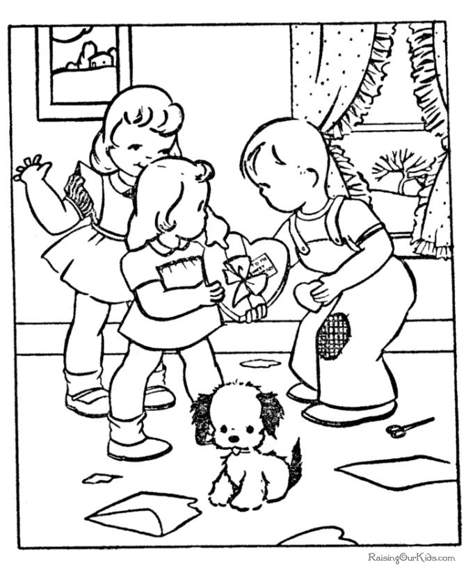 Kid Valentine coloring sheet