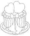 Valentine cake coloring sheet