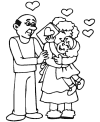 Valentine coloring sheet for kids