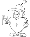 Valentine Day heart to color